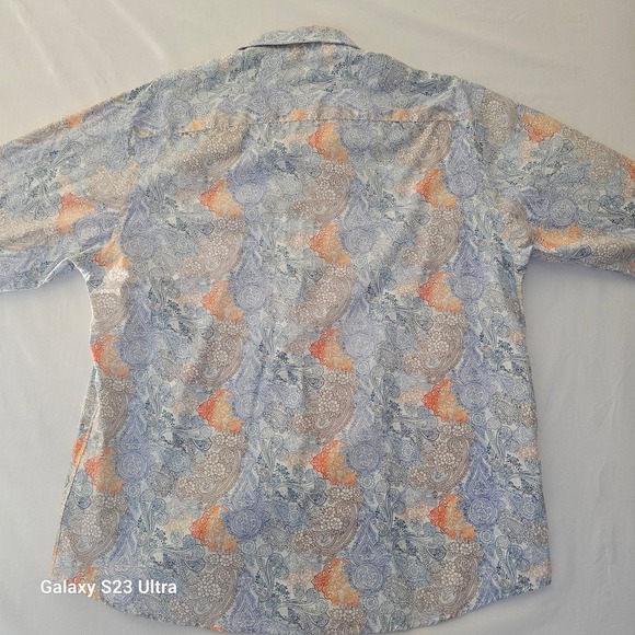 TALLIA Mens Shirt XL Paisley Button Up Long Sleeve 100% Cotton retro - Picture 6 of 7